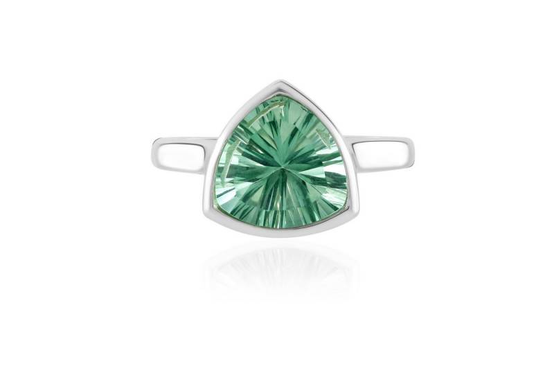 Cavill Solitärring Cavill Ring Grüner Fluorit 3,61 ct Trillant Schliff Silber 925 (1-tlg) von Cavill