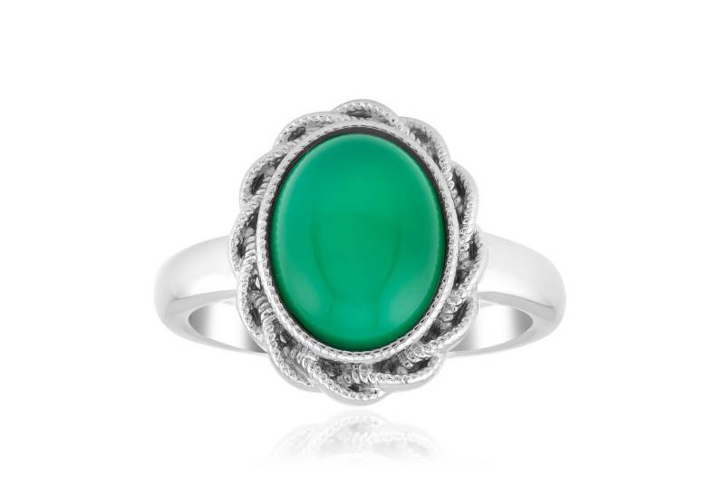 Cavill Solitärring Cavill Ring Grüner Onyx 2,48 ct Oval Sterlingsilber Platin Damen (1-tlg) von Cavill