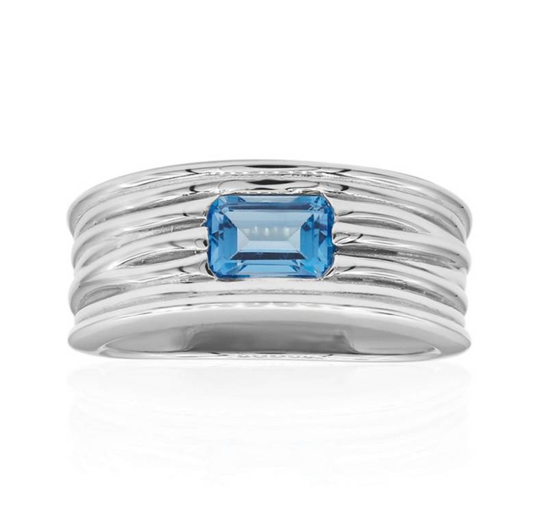 Cavill Solitärring Cavill Ring Sterling Silber 0,6 ct Schweizblauer Topas Damen (1-tlg) von Cavill