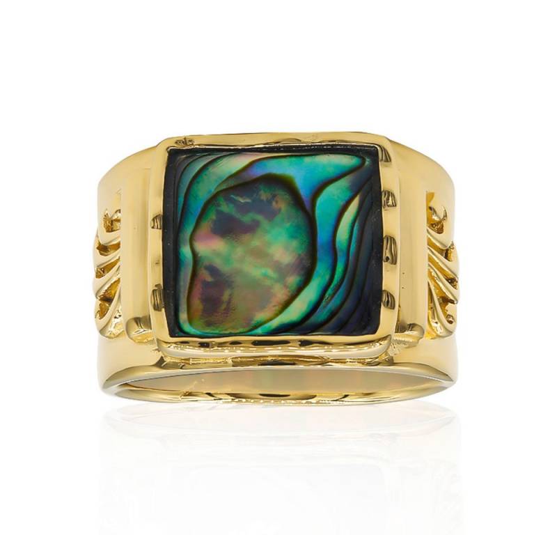 Cavill Solitärring Cavill Ring Sterlingsilber vergoldet, Abalone Muschel, 10 mm (1-tlg) von Cavill