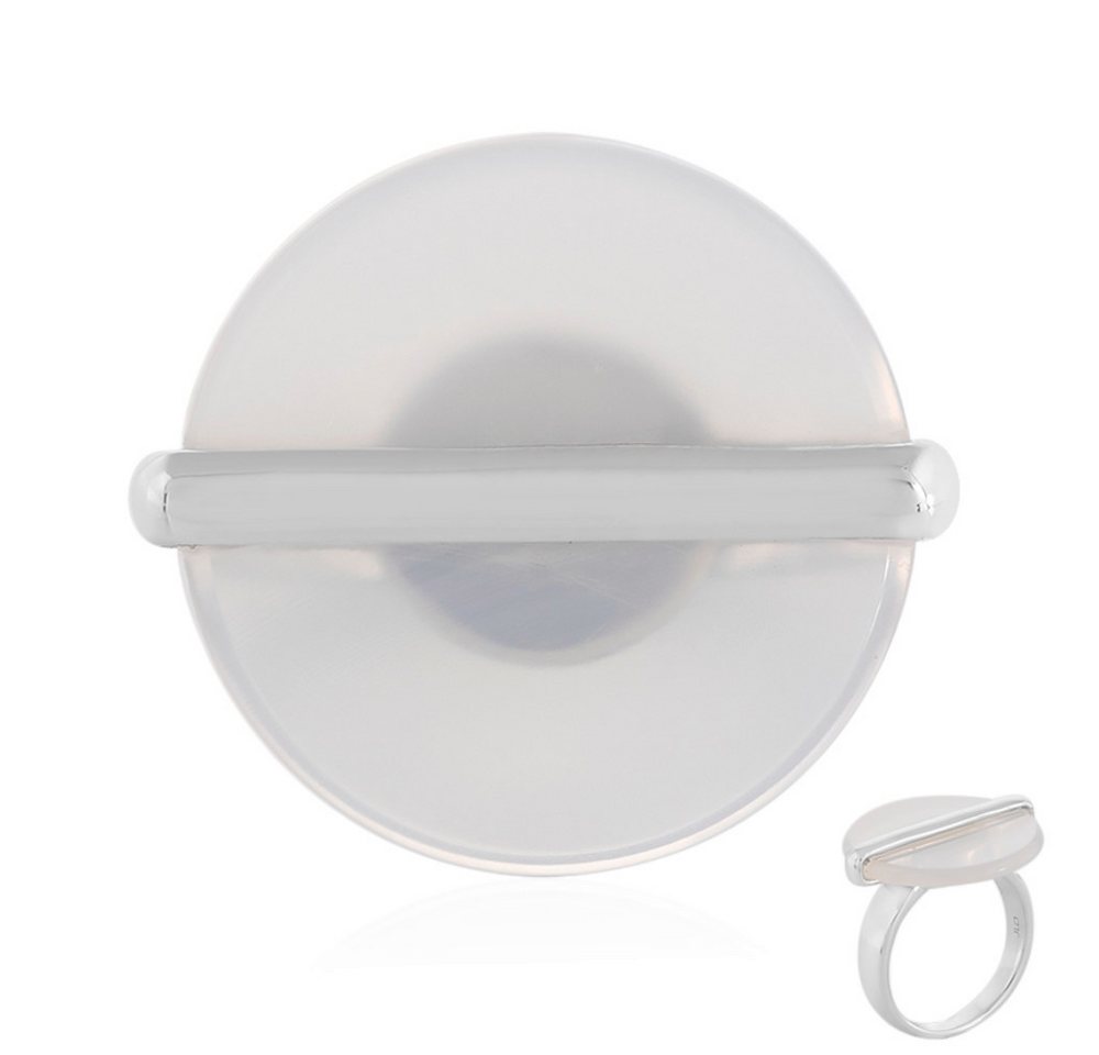 Cavill Solitärring Cavill Weißer Achat 9,5 ct Ring aus 925 Silber, Damen Schmuck (1-tlg) von Cavill