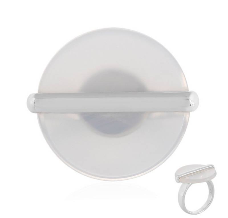 Cavill Solitärring Cavill Weißer Achat 9,5 ct Ring aus 925 Silber, Damen Schmuck (1-tlg) von Cavill