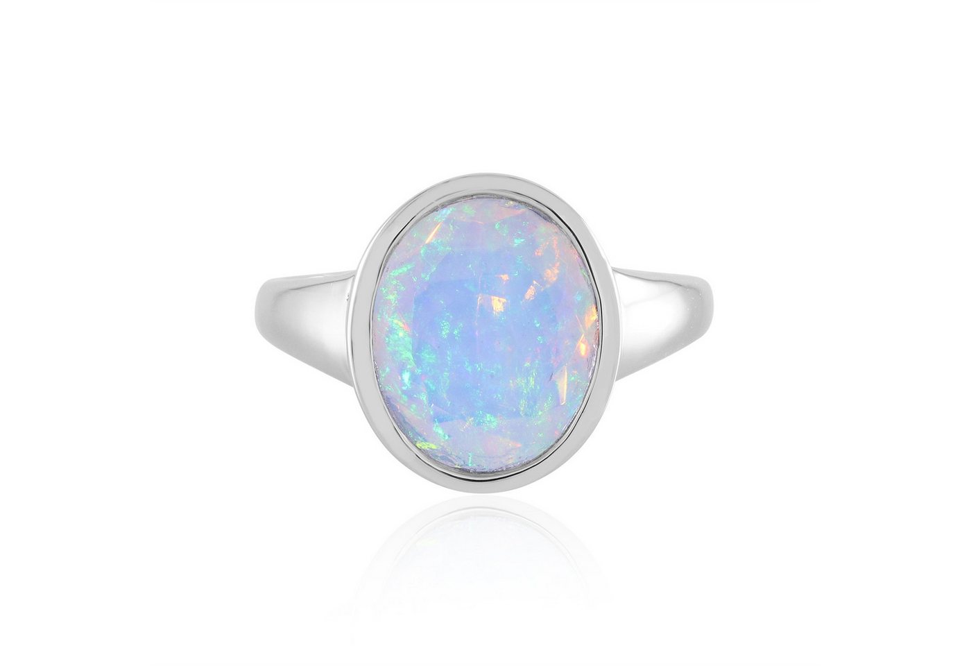 Cavill Solitärring Cavill Welo Opal 2,21 ct Sterling Silber Platinbeschichtet Oval (1-tlg) von Cavill