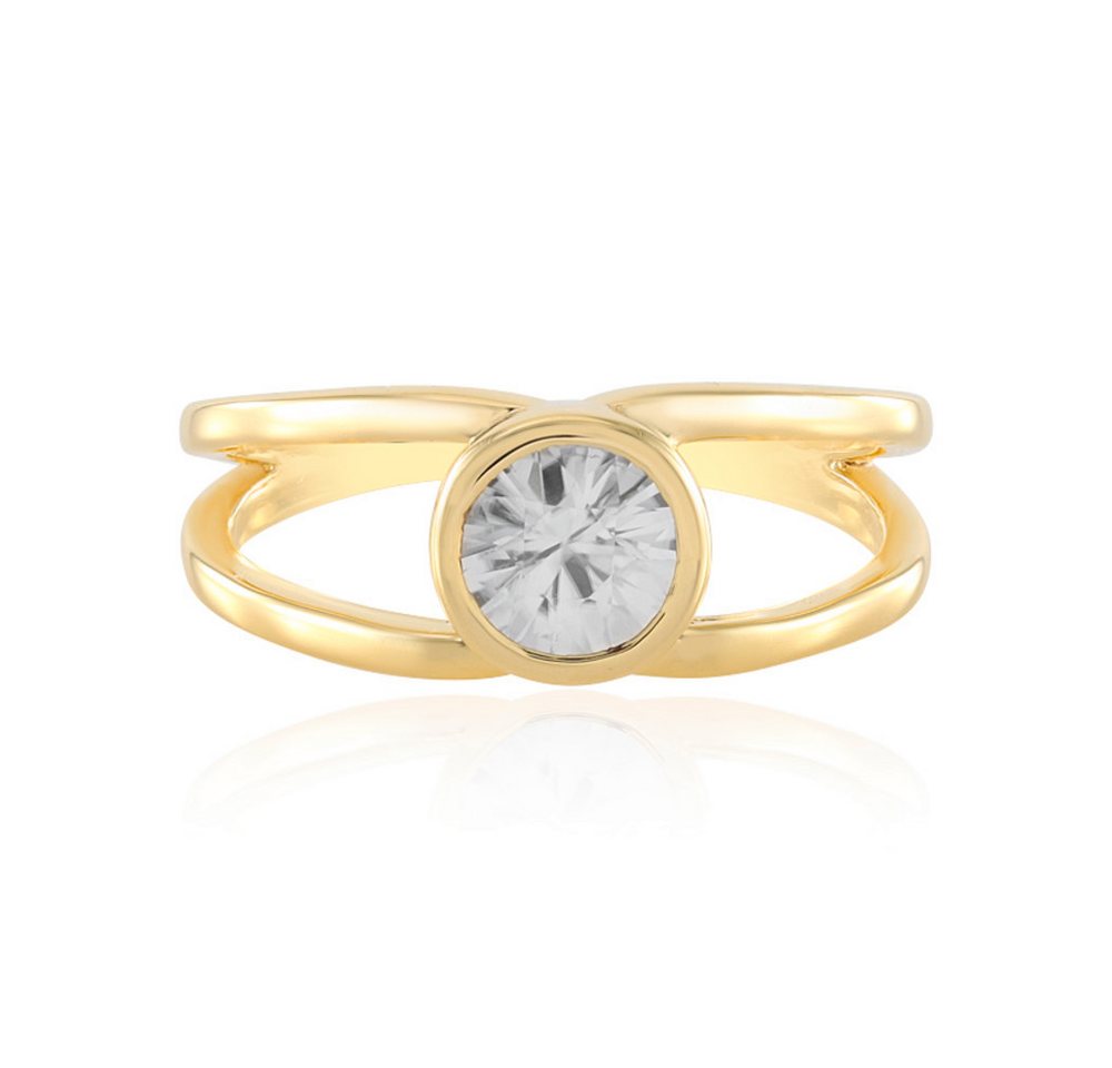 Cavill Solitärring Cavill Zirkonring 1,01 ct Goldplattiert 925 Sterling Silber Damenring (1-tlg) von Cavill