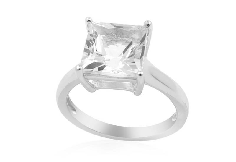 Cavill Solitärring Cavill Ring 3,33 ct Danburit Prinzessschliff, 925 Silber (1-tlg) von Cavill