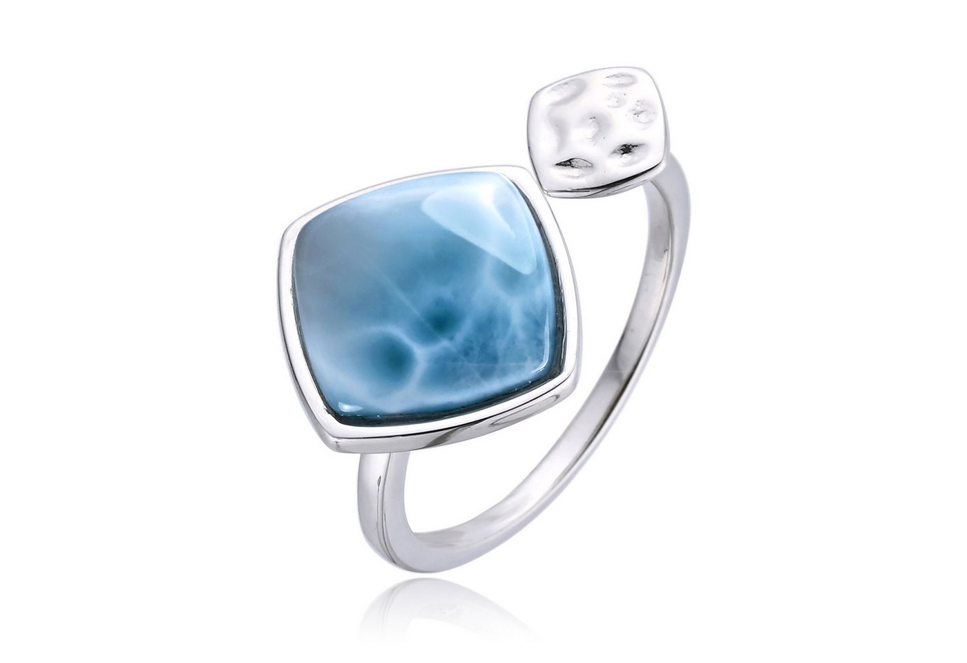 Cavill Solitärring Larimar Ring 4,51 ct Kissen-Cabochon Sterlingsilber Blau (1-tlg) von Cavill
