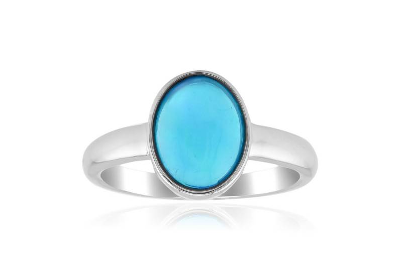 Cavill Solitärring Eleganter 0,99 ct Blauer Opal Ring 925 Silber plattiert Damen (1-tlg) von Cavill