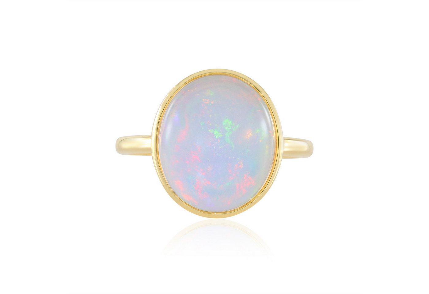 Cavill Solitärring Cavill Ring Oval 3,71 ct Äthiopischer Welo-Opal, Vergoldet Silber (1-tlg) von Cavill