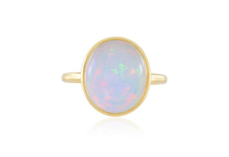 Cavill Solitärring Cavill Ring Oval 3,71 ct Äthiopischer Welo-Opal, Vergoldet Silber (1-tlg) von Cavill
