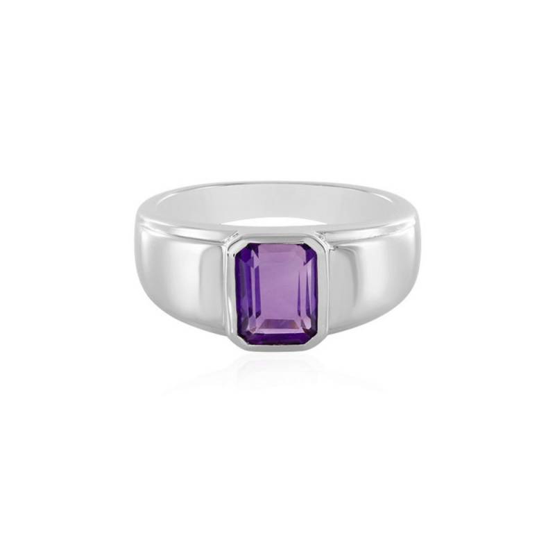 Cavill Solitärring Platinplattierter achteckiger sambischer Amethyst-Ring, 1,197 ct (1-tlg) von Cavill