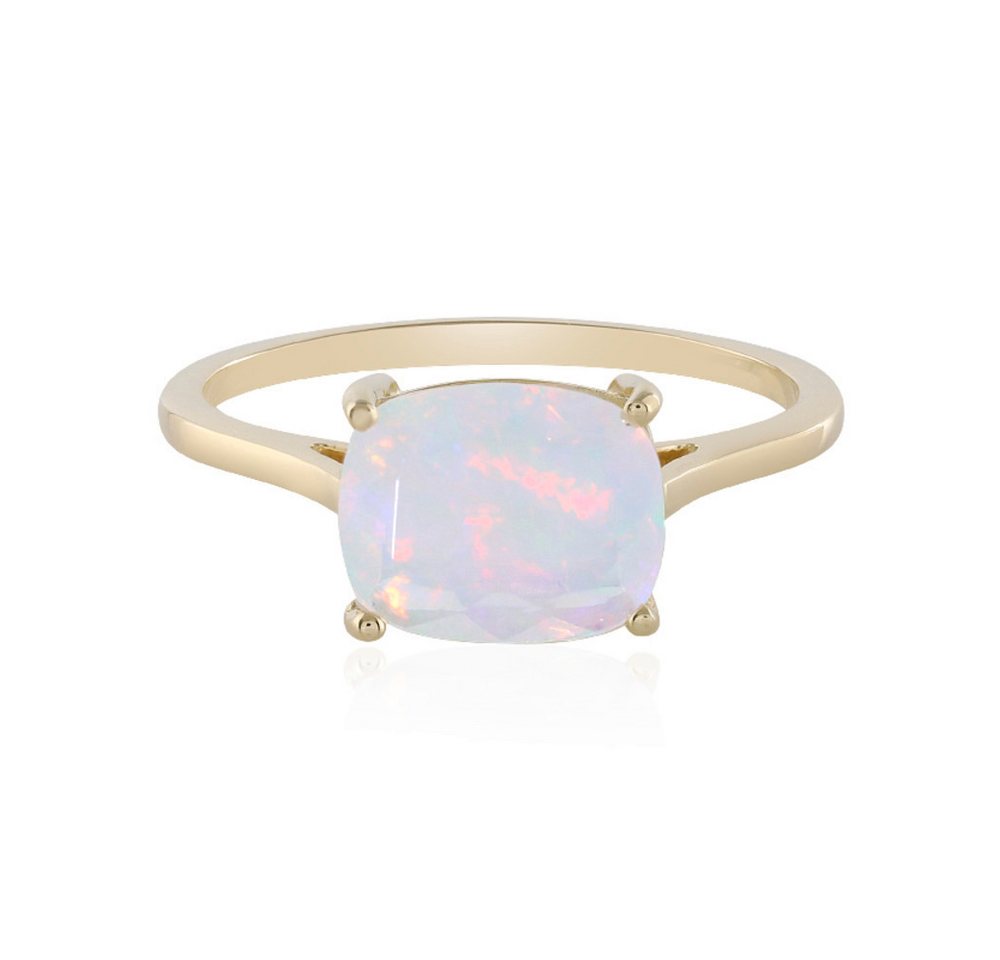 Cavill Solitärring Welo-Opal 1,78 ct Goldring 9K Gelbgold mit Regenbogen-Farbspiel (1-tlg) von Cavill
