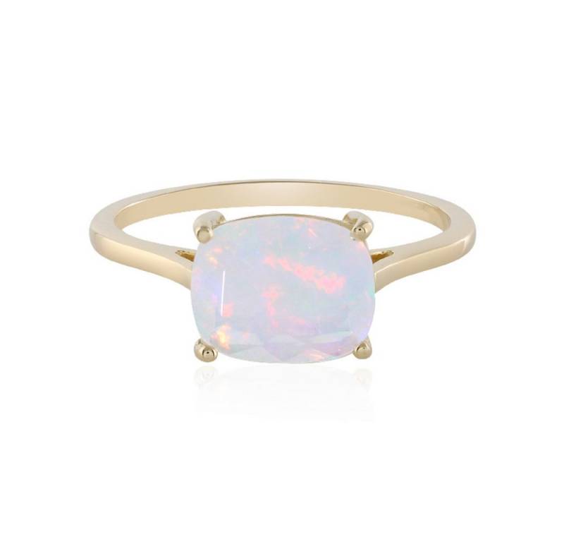 Cavill Solitärring Welo-Opal 1,78 ct Goldring 9K Gelbgold mit Regenbogen-Farbspiel (1-tlg) von Cavill