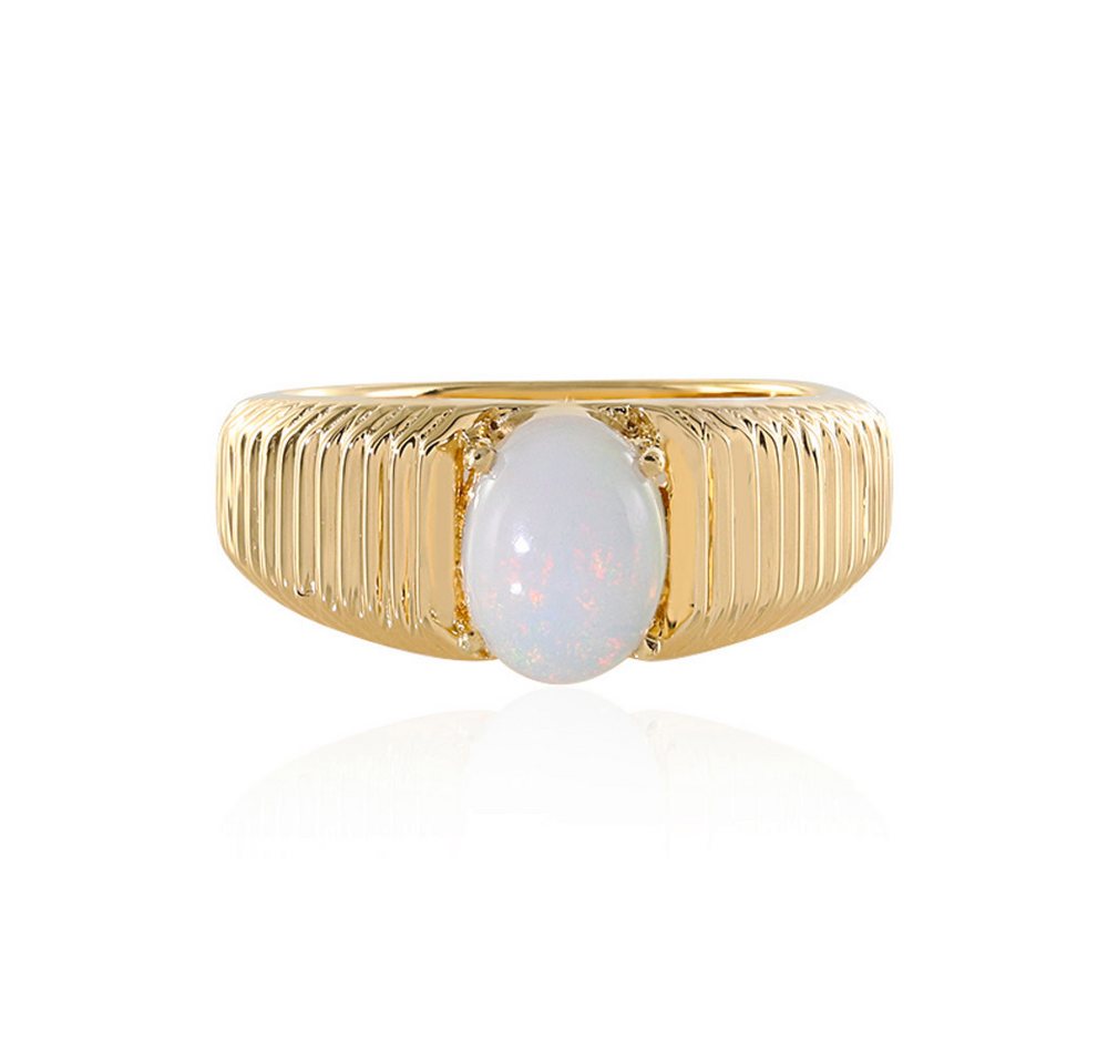Cavill Solitärring Welo-Opal Damenring 925 Sterling Silber vergoldet, 0,71 ct Oval (1-tlg) von Cavill