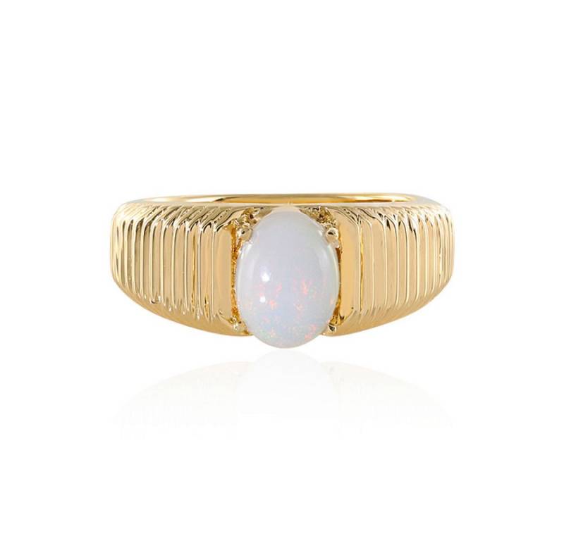 Cavill Solitärring Welo-Opal Damenring 925 Sterling Silber vergoldet, 0,71 ct Oval (1-tlg) von Cavill