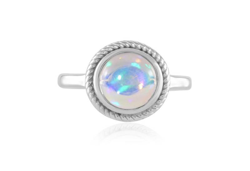 Cavill Solitärring Welo-Opal Ring 925 Silber platinierter 1,073 ct, rund, Damen (1-tlg) von Cavill