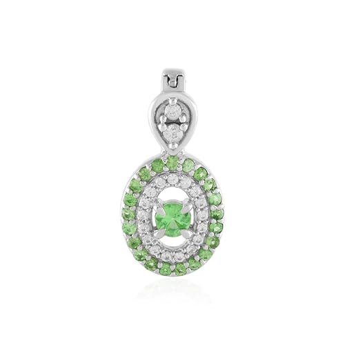 Cavill Tsavorit Anhänger aus 925er Sterling Silber mit 0,5 Karat grünem Tsavorit aus Tansania und funkelndem Zirkon, ovaler Edelstein, modernes elegantes Design für Damen Cavill Tsavorit Anhänger aus 925er Sterling Silber mit 0,5 Karat grünem Tsavorit aus Tansania und funkelndem Zirkon, ovaler Edelstein, modernes elegantes Design für Damen von Cavill
