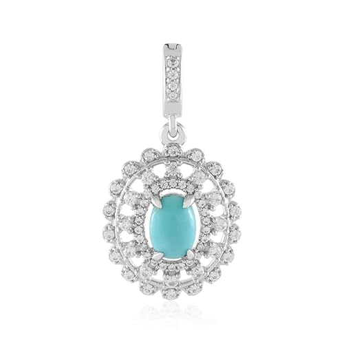 Cavill Türkis Silberanhänger 28x16 mm mit ovalem Türkis Cabochon und funkelnden Zirkon Akzenten, eleganter Silberanhänger mit Varioclip, moderner Schmuck für Damen Cavill Türkis Silberanhänger 28x16 mm mit ovalem Türkis Cabochon und funkelnden Zirkon Akzenten, eleganter Silberanhänger mit Varioclip, moderner Schmuck für Damen von Cavill