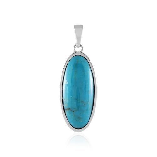 Cavill Türkis Silberanhänger 7,109 ct Ovalschliff aus USA in 925 Sterlingsilber platinbeschichtet, moderner Bezel-Anhänger, leuchtend blaue Farbe, 35x12 mm Cavill Türkis Silberanhänger 7,109 ct Ovalschliff aus USA in 925 Sterlingsilber platinbeschichtet, moderner Bezel-Anhänger, leuchtend blaue Farbe, 35x12 mm von Cavill