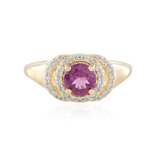 Cavill Umbalit Ring Silber goldplattiert – 0,79 ct runder Umbalit aus Tansania, Zirkone aus Kambodscha, eleganter Umbalit Silberring Damen, edler Farbstein-Schmuck von Cavill