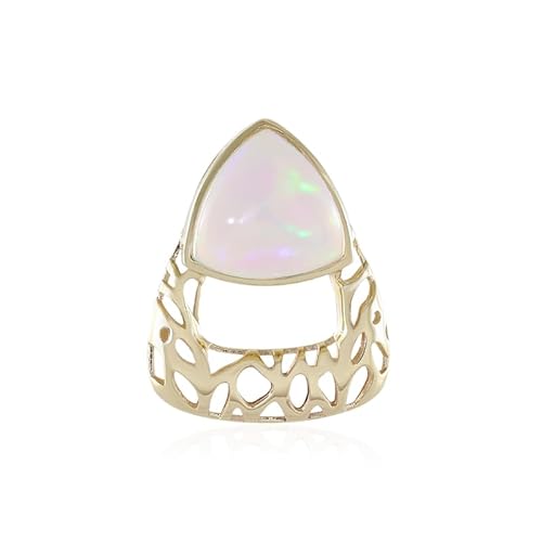 Cavill Welo Opal Anhänger 1,8 ct Äthiopischer Trillant Cabochon in 375er Gelbgold, moderner eleganter Goldanhänger, farbintensiv, 22x10 mm Schmuckstück von Cavill