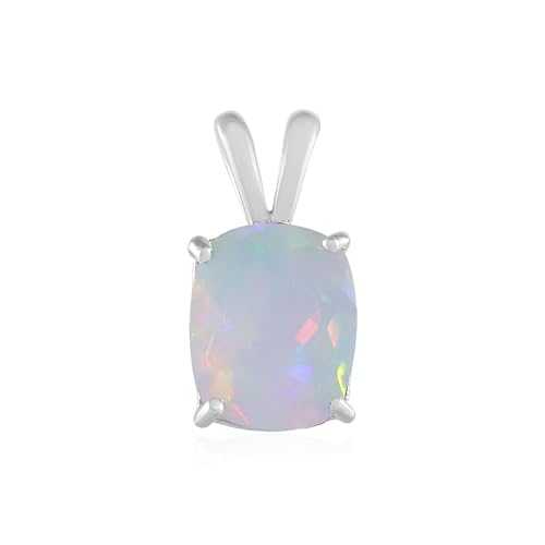 Cavill Welo-Opal Anhänger Silber 925er Sterlingsilber Plattiniert, Äthiopischer Edelstein Antikschliff 1,887 ct, Ovaler Welo Opal Schmuck, Eleganter Farbenspiel-Anhänger Cavill Welo-Opal Anhänger Silber 925er Sterlingsilber Plattiniert, Äthiopischer Edelstein Antikschliff 1,887 ct, Ovaler Welo Opal Schmuck, Eleganter Farbenspiel-Anhänger von Cavill