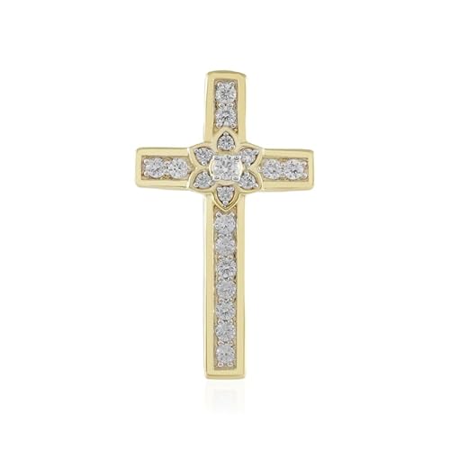 Cavill Zirkonanhänger Silber vergoldet Kreuz 925 Sterling Silber Damen Schmuck mit 0,8 Karat kambodschanischen Zirkonen floral modern elegant 32x18 mm Cavill Zirkonanhänger Silber vergoldet Kreuz 925 Sterling Silber Damen Schmuck mit 0,8 Karat kambodschanischen Zirkonen floral modern elegant 32x18 mm von Cavill