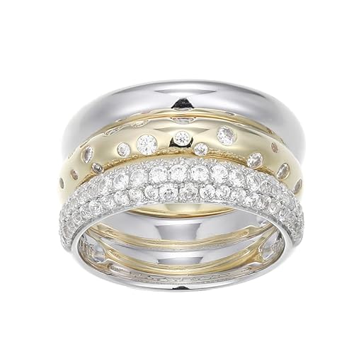 Cavill Zirkonring aus 925 Sterling Silber mit 1,053 ct Nigerianischen Zirkonen, moderner geschichteter Silberring mit funkelnden Rundschliff Steinen, elegant und vielseitig Cavill Zirkonring aus 925 Sterling Silber mit 1,053 ct Nigerianischen Zirkonen, moderner geschichteter Silberring mit funkelnden Rundschliff Steinen, elegant und vielseitig von Cavill