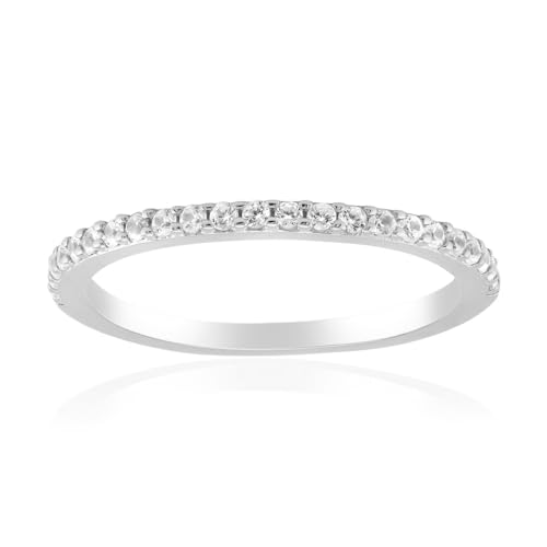 Cavill Zirkon Silberring 925 Sterlingsilber mit 23 funkelnden Zirkonen (0,228 ct) aus Tansania, moderner eleganter Rundschliff, silberfarben, Leichtgewicht für Alltag und besondere Anlässe von Cavill