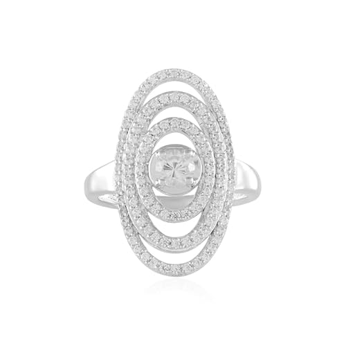 Cavill Herren Damen Zirkonring 925 Sterling Silber mit 1,026 Karat ovalem Brillantschliff, funkelnder Zirkonia, modernes elegantes Design für Alltag und besondere Anlässe von Cavill
