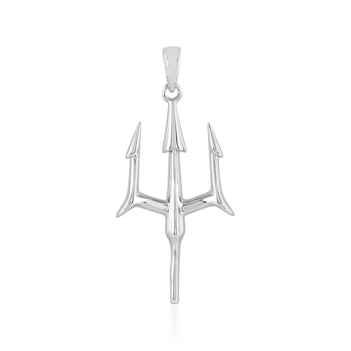 Cavill moderner Silberanhänger Dreizack in 925 Sterlingsilber mit glänzender Plattierung, eleganter Schmuckanhänger 42x19 mm, ca. 3,38 g, stilvoll und zeitlos designter Anhänger von Cavill