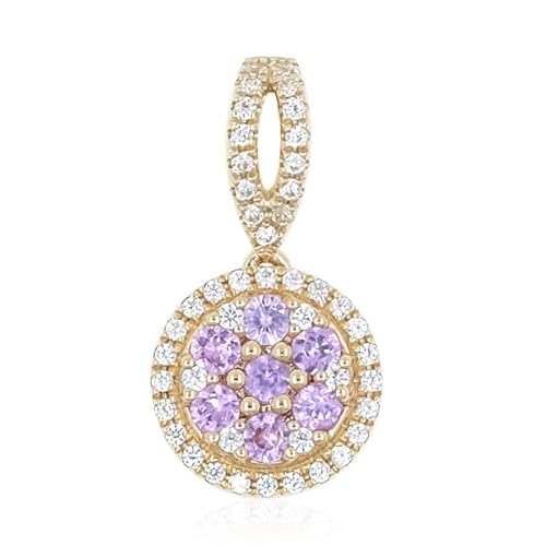 Lila Ceylon Saphir Anhänger 9K Gold - Eleganter Schmuck mit 0,721ct Edelsteinen aus Sri Lanka - Exklusiver Zirkon Akzent - Luxuriöser Gelbgold Anhänger für Damen Lila Ceylon Saphir Anhänger 9K Gold - Eleganter Schmuck mit 0,721ct Edelsteinen aus Sri Lanka - Exklusiver Zirkon Akzent - Luxuriöser Gelbgold Anhänger für Damen von Cavill