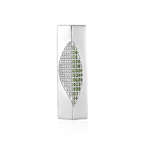 Russischer Diopsid & Zirkon Anhänger - Elegantes 925er Sterling Silber mit Platinbeschichtung - Exklusiver Schmuck mit 1,32 Karat Edelsteinen - Luxuriöser Halsschmuck für Damen - Funkelnder Anhänger von Cavill