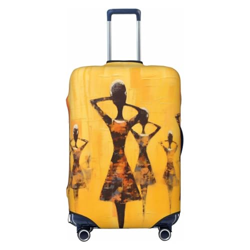 Cavizow Reisegepäck-Abdeckung, Retro-Stil, bemalt, afrikanische Frauen, elastisch, waschbar, kratzfest, Größe S-XL, Mehrfarbig, M (Fits 22-24 in Luggage) von Cavizow