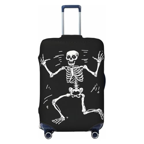 Cavizow Skelett Mann Reisegepäck-Abdeckung, elastisch, waschbar, kratzfest, Größe S-XL, Mehrfarbig, S (Fits 18-21 in Luggage) von Cavizow
