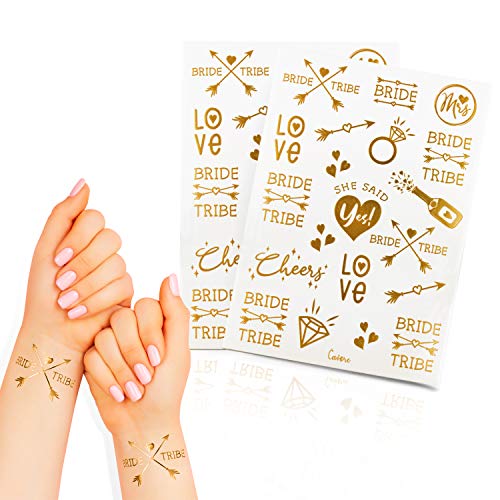 Cavore – 40 JGA Tattoos in Gold metallic – Bride Tribe – Deko Accessoires für Junggesellinnenabschied und Hochzeit von Cavore