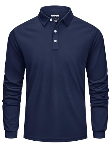 Cavva Poloshirt Herren Langarm Atmungsaktiv Arbeits Poloshirts Button Polohemd Golf Herbst Casual Polo Hemd Dunkelblau XL Cavva Poloshirt Herren Langarm Atmungsaktiv Arbeits Poloshirts Button Polohemd Golf Herbst Casual Polo Hemd Dunkelblau XL von Cavva