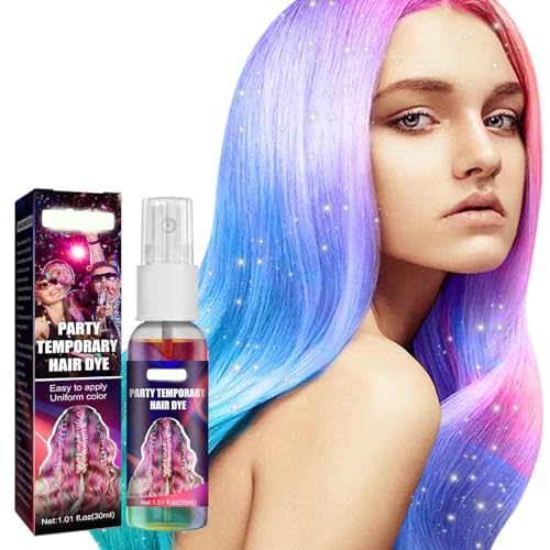 Temporäre Haarfarbe Spray, Buntes Haarspray Farbspray zum Temporären Haare Färben für Weihnachten, Halloween, Geburtstag, Festival, Party, Karneval, Bar, Ungiftig Haarfarbe (30ml) von CawBing