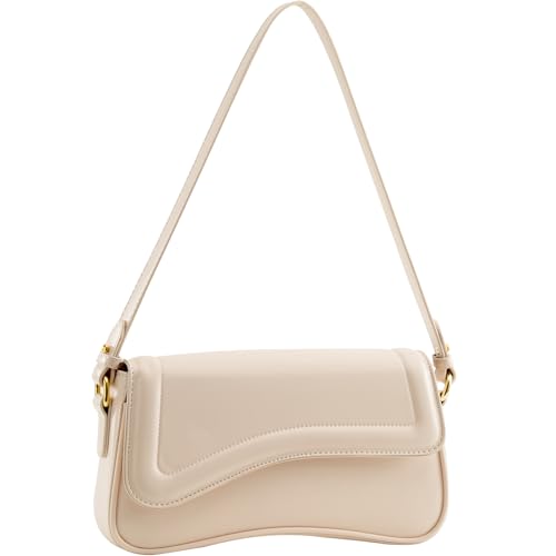 Umhängetasche für Damen, Geldbörse, Leder, Hobo-Handtaschen, Clutch, Satteltaschen, trendige Unterarmtasche mit 2 abnehmbaren Riemen, Weiss/opulenter Garten von Cawgot