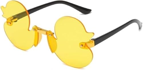 Rahmenlose Sonnenbrille mit Cartoon-Motiv "Little Duck", für Jungen und Mädchen, Kopiergezeiten, Sonnenschutz, Mädchen, Geschenke (gelb) von Cawhui