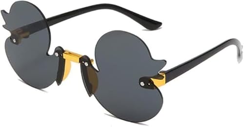 Rahmenlose Sonnenbrille mit Cartoon-Motiv "Little Duck", für Jungen und Mädchen, Kopiergezeiten, Sonnenschutz, Mädchen, Geschenke (grau) von Cawhui