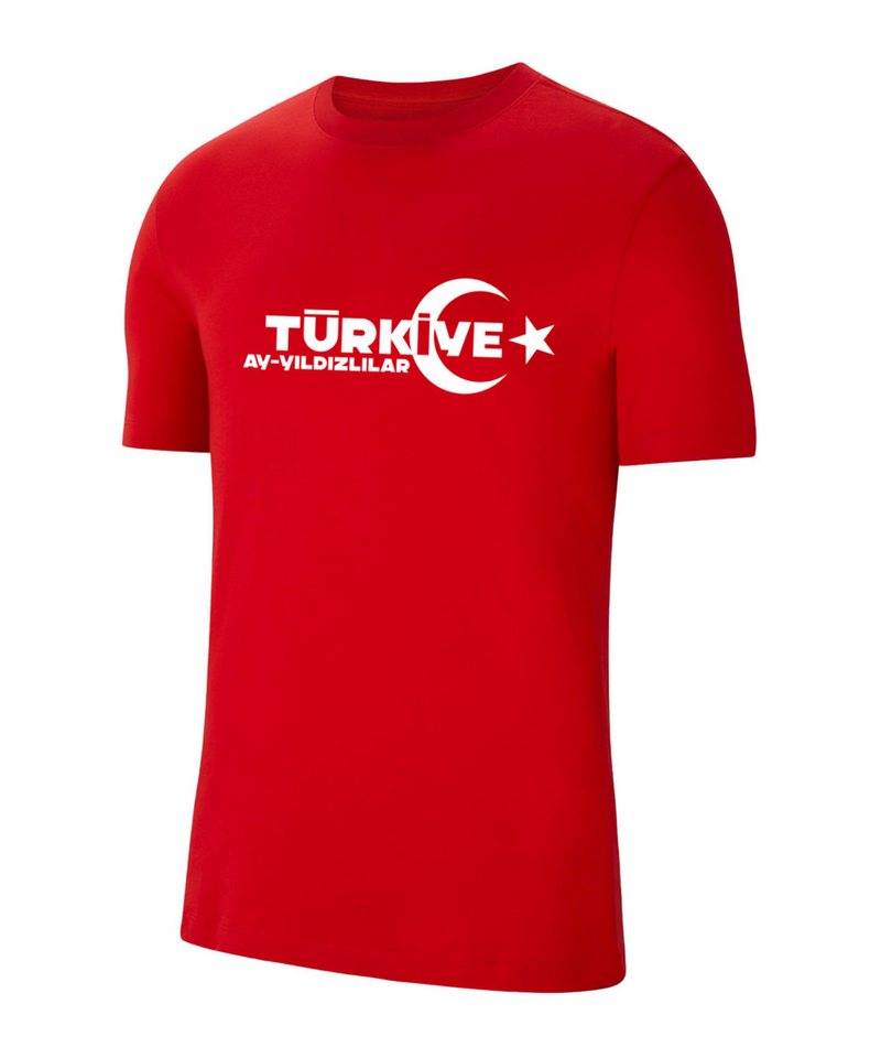 Cawila T-Shirt Türkei TFF TFF Türkei Shirt EM 2024 Kurzarm-Shirts Polyester von Cawila
