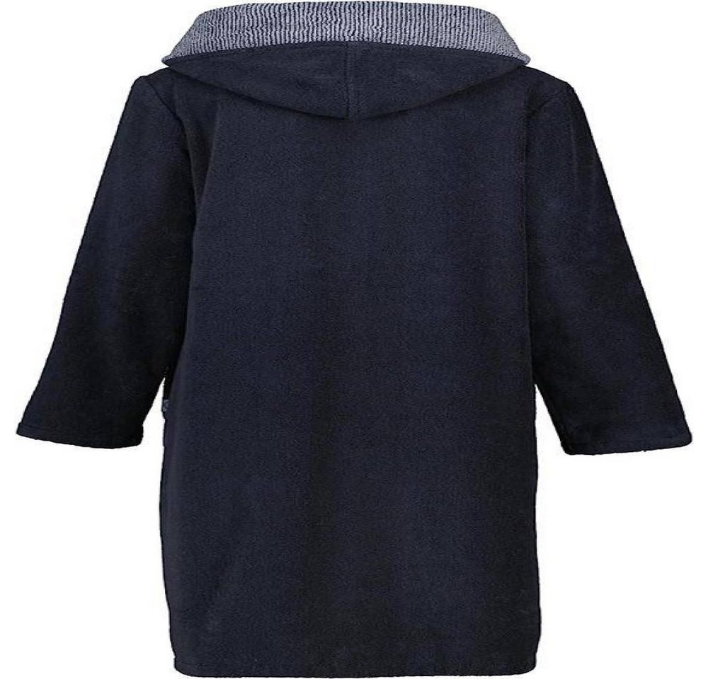 Cawö Home Bademantel Damen Kapuze gestreift 5108 in Schwarz Größe 38, Midi, Baumwolle, Kapuze, Reißverschluss von Cawö Home