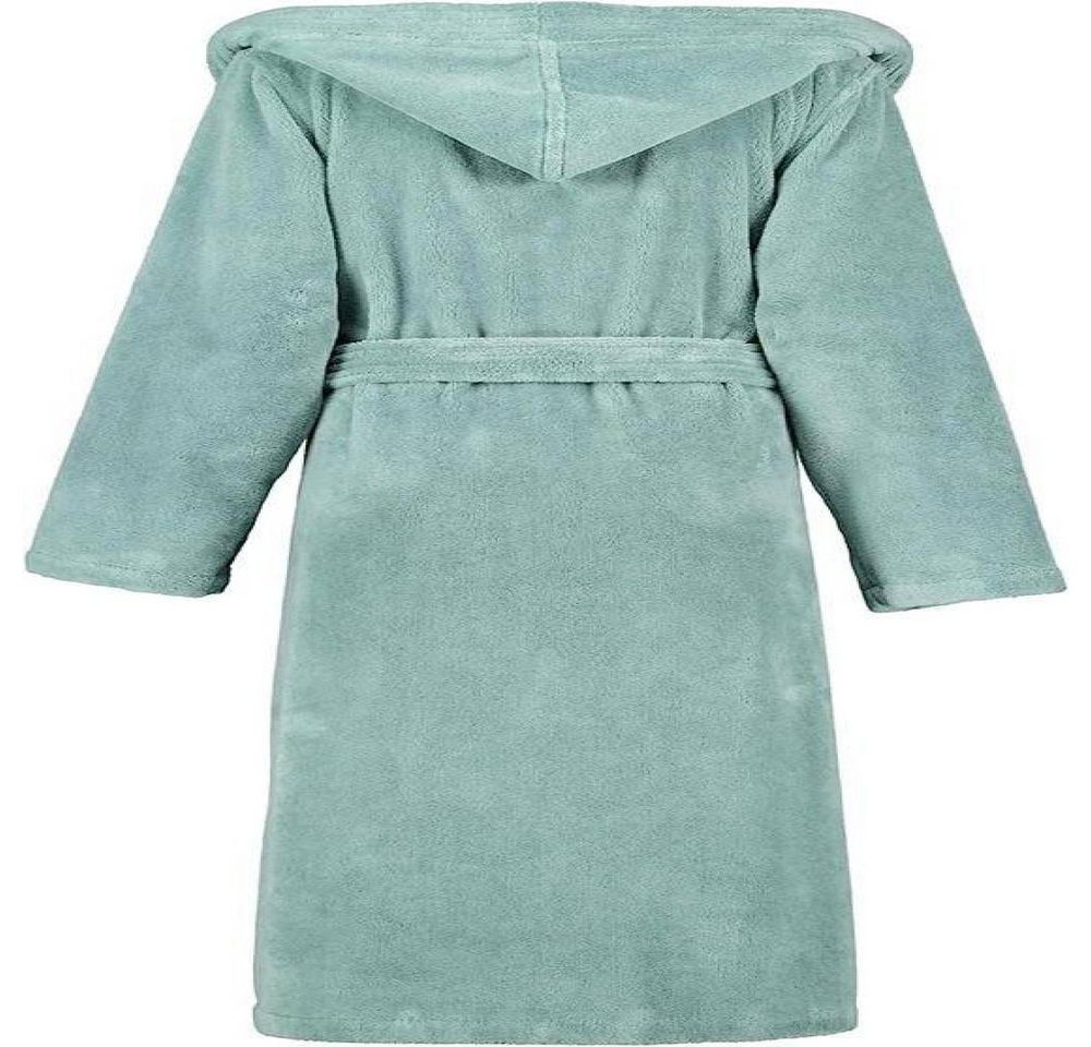 Cawö Home Bademantel Doubleface 830 in Fjord Größe 42, Midi, Baumwoll-Mischgewebe, Kapuze, Seitentaschen, Bindegürtel von Cawö Home