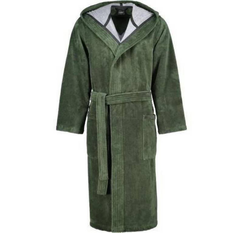 Cawö Home Bademantel Herren Kapuze 831 Doubleface in Field, gerade, Frottier, Kapuze, zwei aufgesetzte Außentaschen, Bindegürtel von Cawö Home