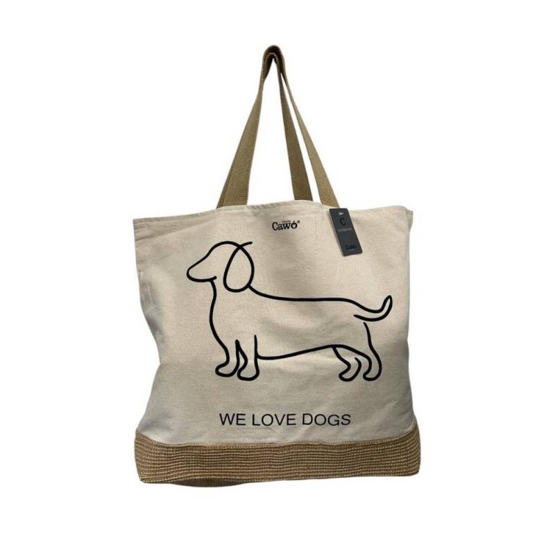 Cawö Home Strandtasche Strandtasche WE LOVE DOGS Dackelsilhouette Companion 55701 Natur/Schwa von Cawö Home
