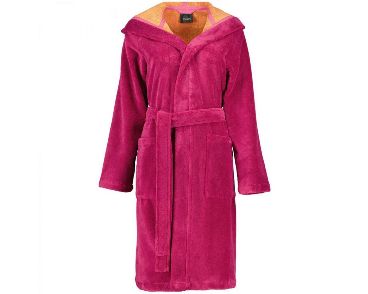 Cawö Bademantel Damen Bademantel mit Kapuze Doubleface Pink Orange (Größe 36/38) von Cawö