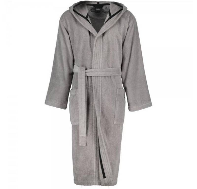 Cawö Bademantel Herren-Bademantel Sauna Time Kapuze Stein (Größe M) von Cawö