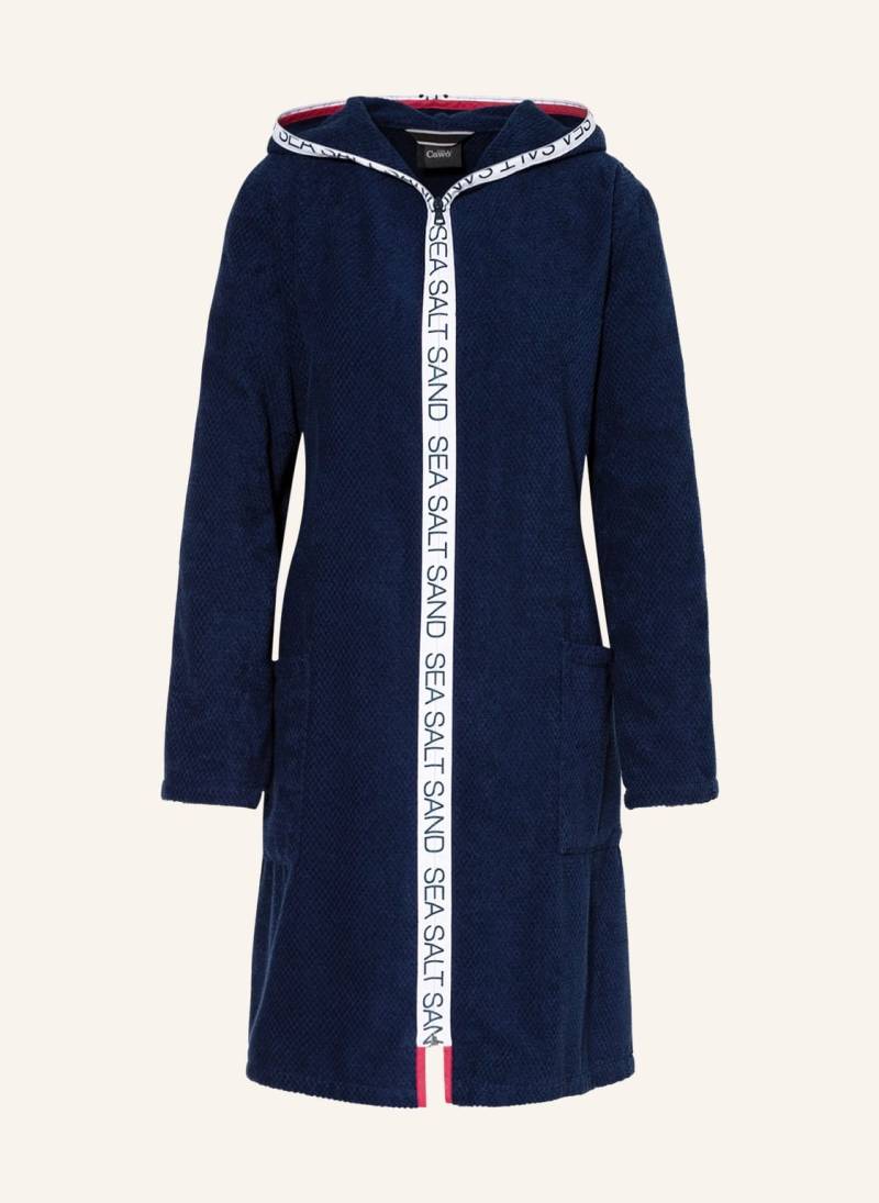 Cawö Damen-Bademantel Sea Salt Sand Mit Kapuze blau von Cawö