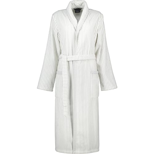Cawö Damen Bademantel mit Schalkragen 3423 Fb. 76 - weiß-silber Größe 42 von Cawö