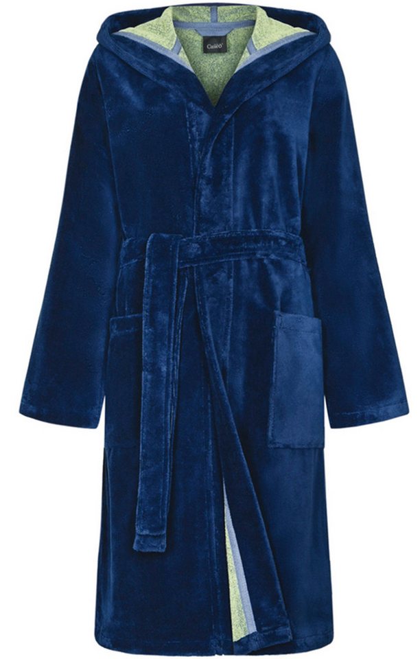 Cawö Damenbademantel Damen Bademantel mit Kapuze, Polyestermischung, Kapuze, Gürtel, Modisch von Cawö